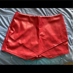 Faux Leather Envelope Skort